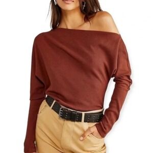 Elegant Brown Off-Shoulder Women's Top
